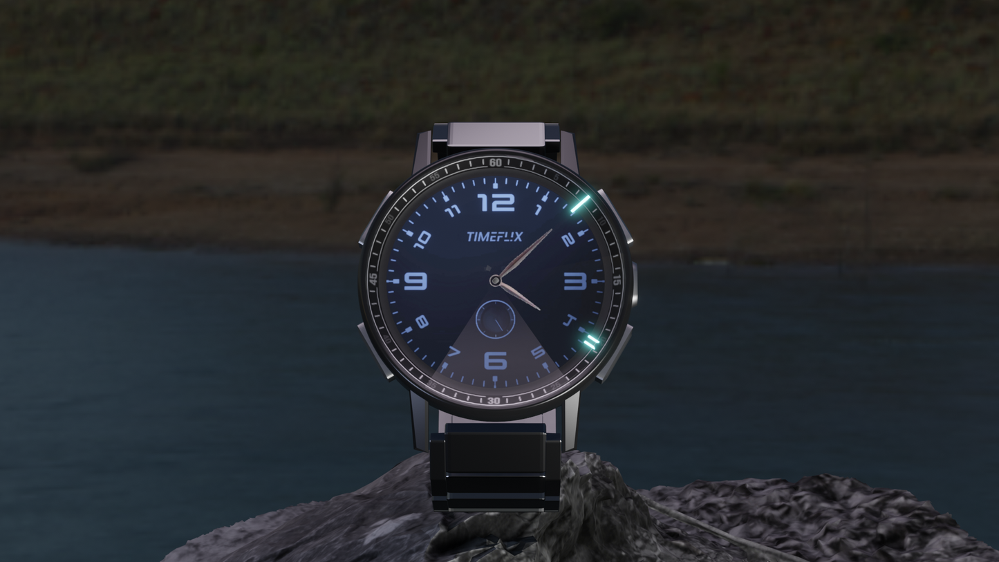 TimeFlix Watch - Hybrid Smartwatch with Real Physical hands and Amoled Display